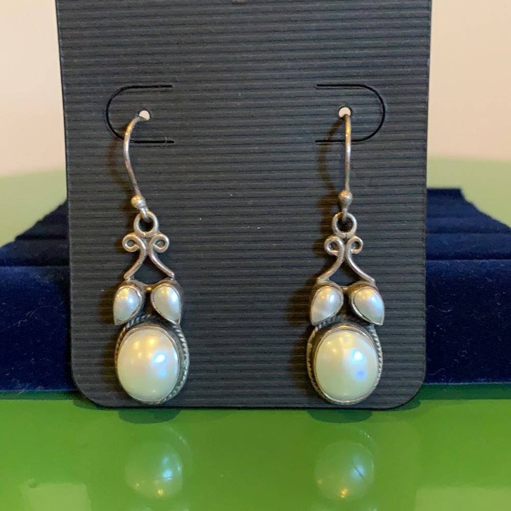 Sterling Silver and Pearl Frenchwire Earrings